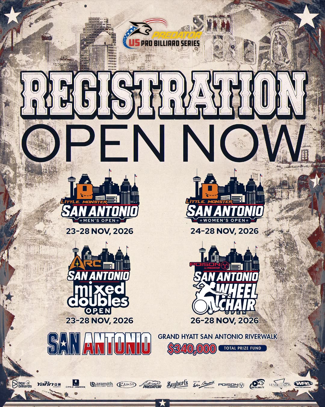 Pro Billiard Series San Antonio: public registration opens September 4